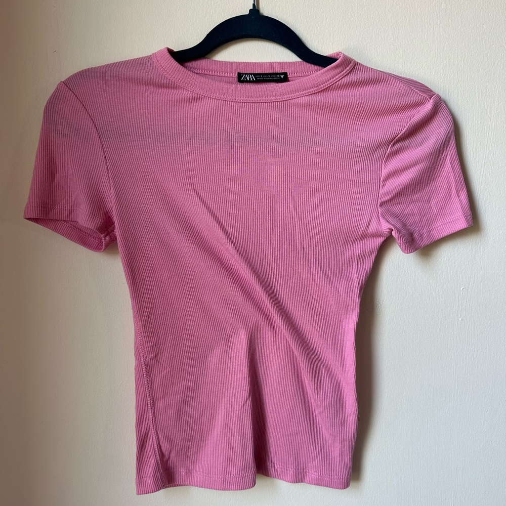 NWOT Zara Pink Tee S